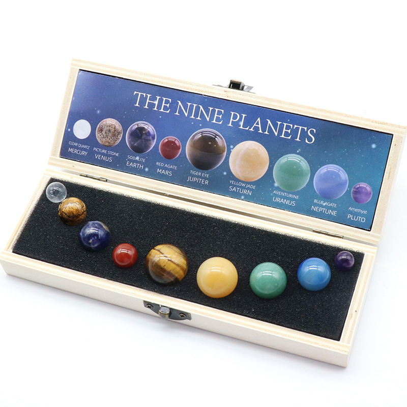 Solar System Model - Naturalny kryształ 8 9 planet Kula