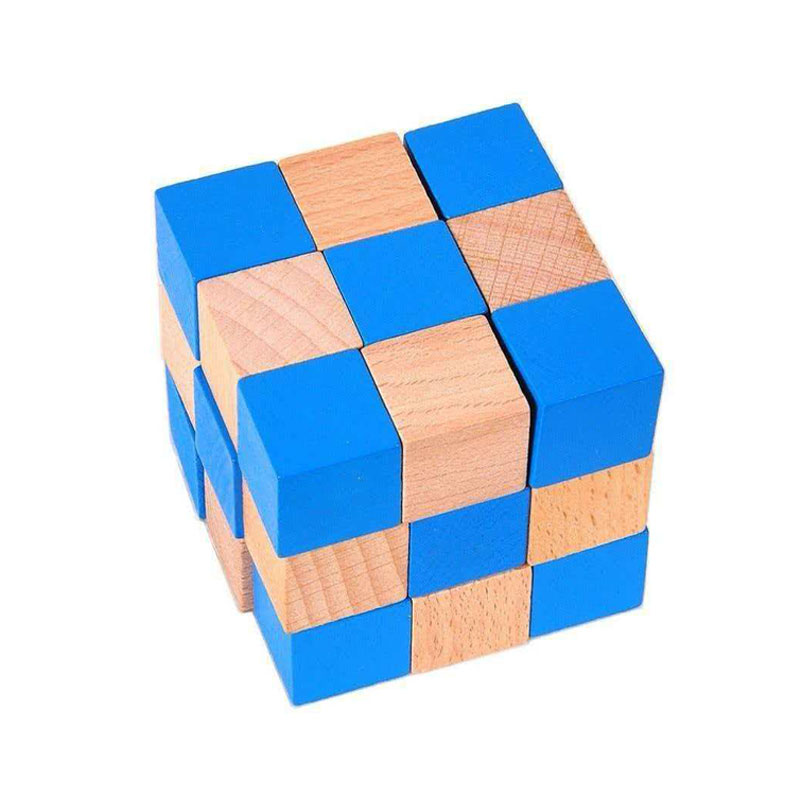 Kwadratowa Kostka Węża - Drewn – Brain Teaser Cube recenzja i cena